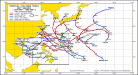 Click here to zoom 2007 Western Pacific Tropical Cyclones Track